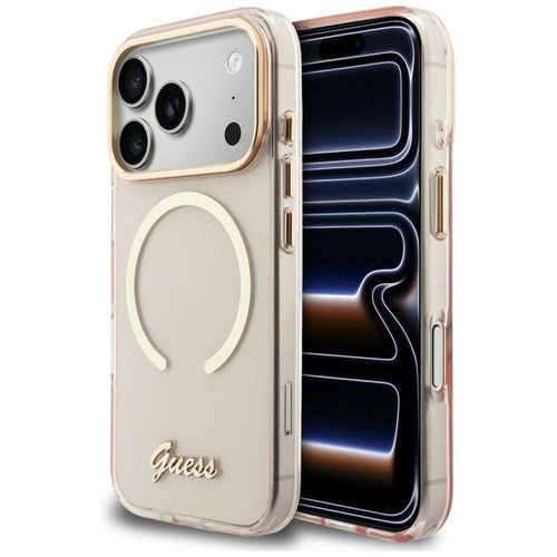 Guess Ümbris IML Script Metal MagSafe Iphone 17 Pro Max (kuldne)