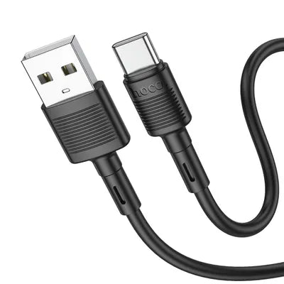 Laadimisjuhe Hoco X83 2,4A USB-TypeC, 1M (must)