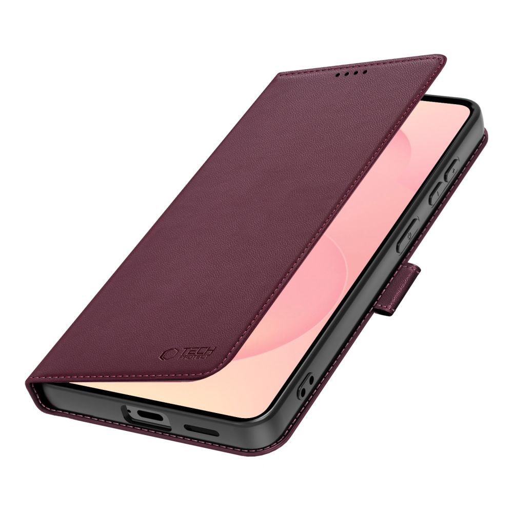 Ümbris kaanega Tech-Protect Wallet Samsung S26 (viinamari)