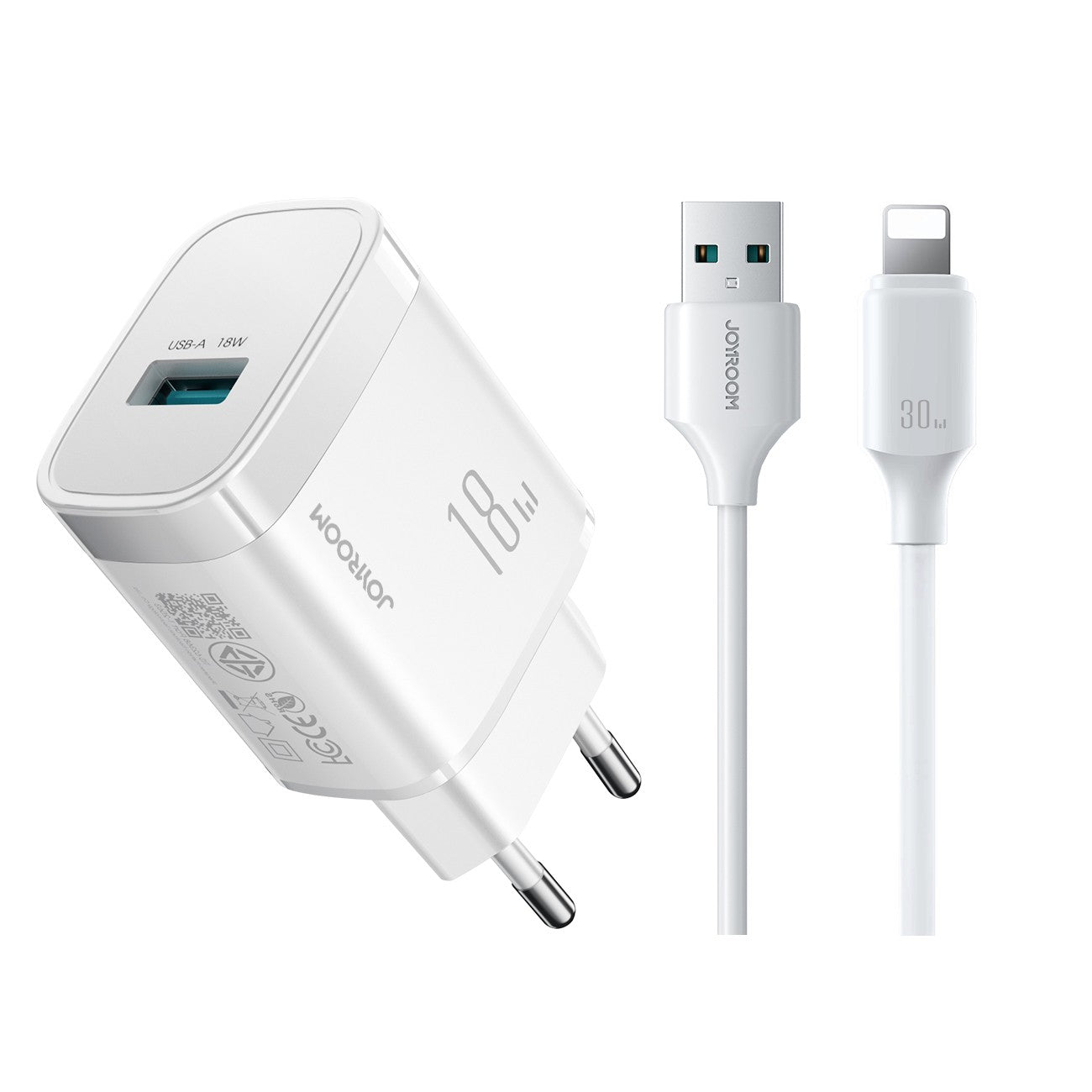 Adapter Joyroom JR-TCF20 USB-A + Lightning PD18W (valge)