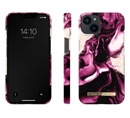 Ümbris Ideal of Sweden Golden Ruby Marble iPhone 13/ iPhone 14 (lilla/ marmor)