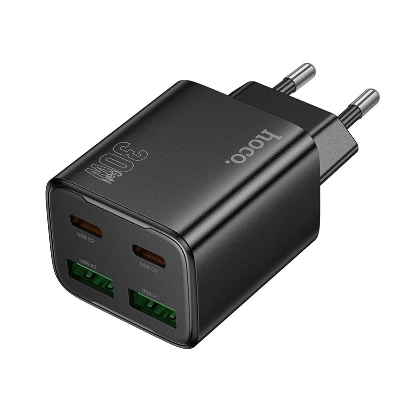 Adapter Hoco 2 x USB C + 2 x USB A QC3.0 PD 3A 30W N56 (must)