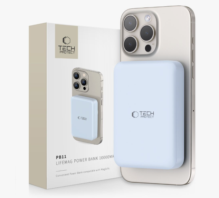 Tech-Protect LifeMag MagSafe PB11 10000mAh Power Bank (helesinine)