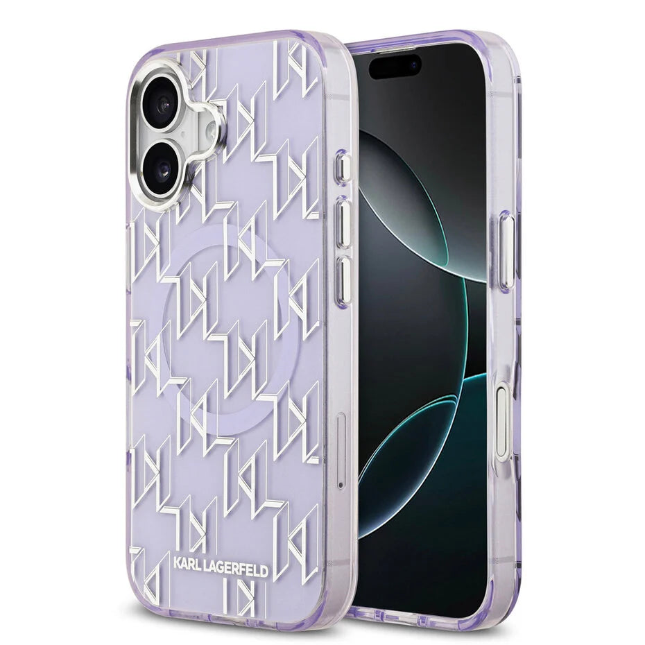 Karl Lagerfeld IML metal monogram MagSafe Case for iPhone 17 (lilla)