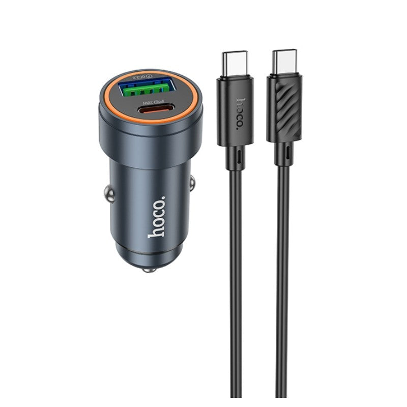 Autolaadija Hoco Z57A 30W USB-C / USB-A + USB-C to USB-C (must)