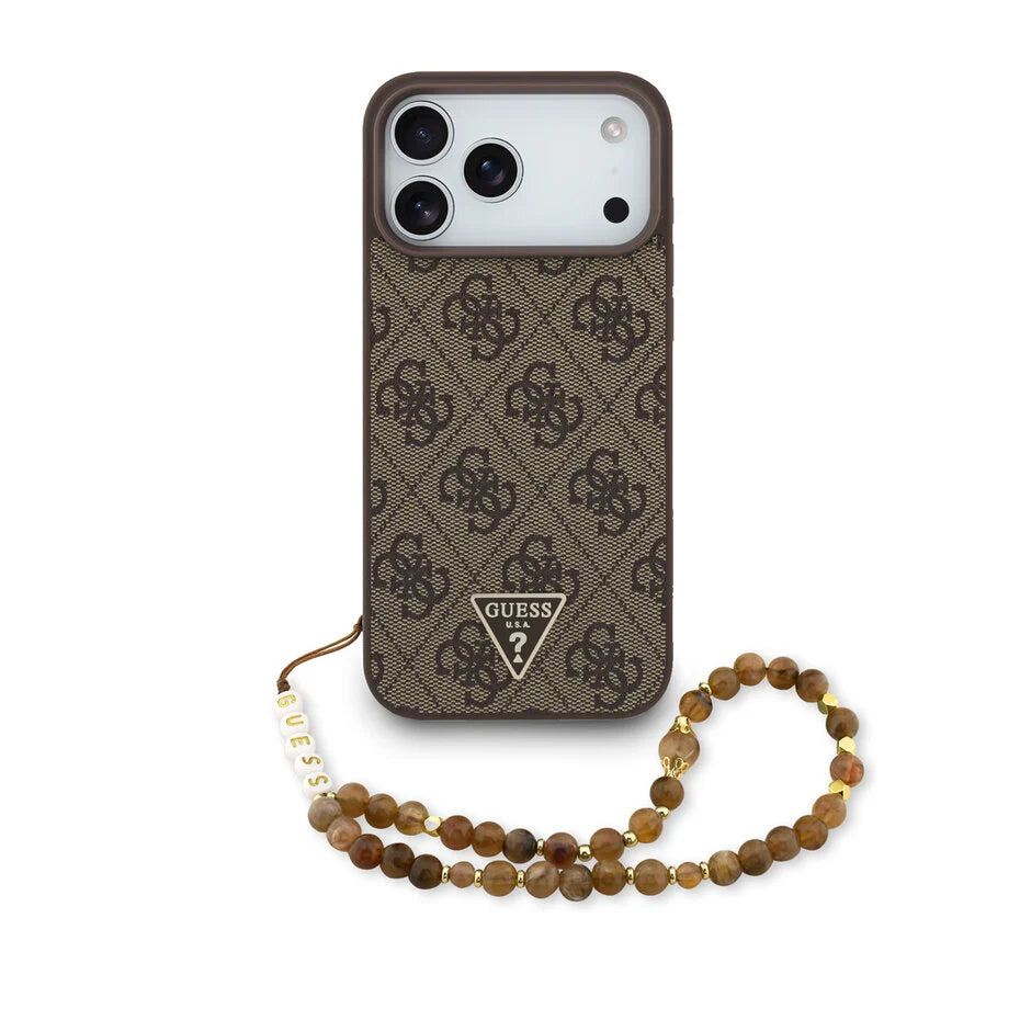 Guess MagSafe Ümbris 4G Triangle Logo Strap iPhone 17 Pro Max (pruun)