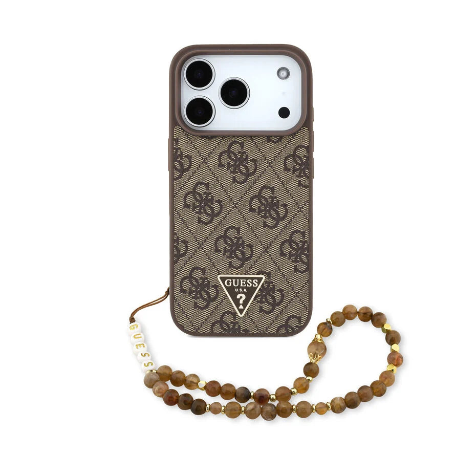 Guess MagSafe Ümbris 4G Triangle Logo Strap iPhone 17 Pro (pruun)