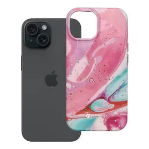 Ümbris F-Protect Mirage Magsafe iPhone 15 (roosa marmor)