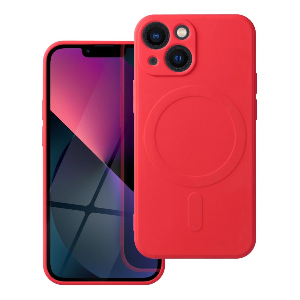 Silikoon Mag Cover iPhone 13 Mini (punane)
