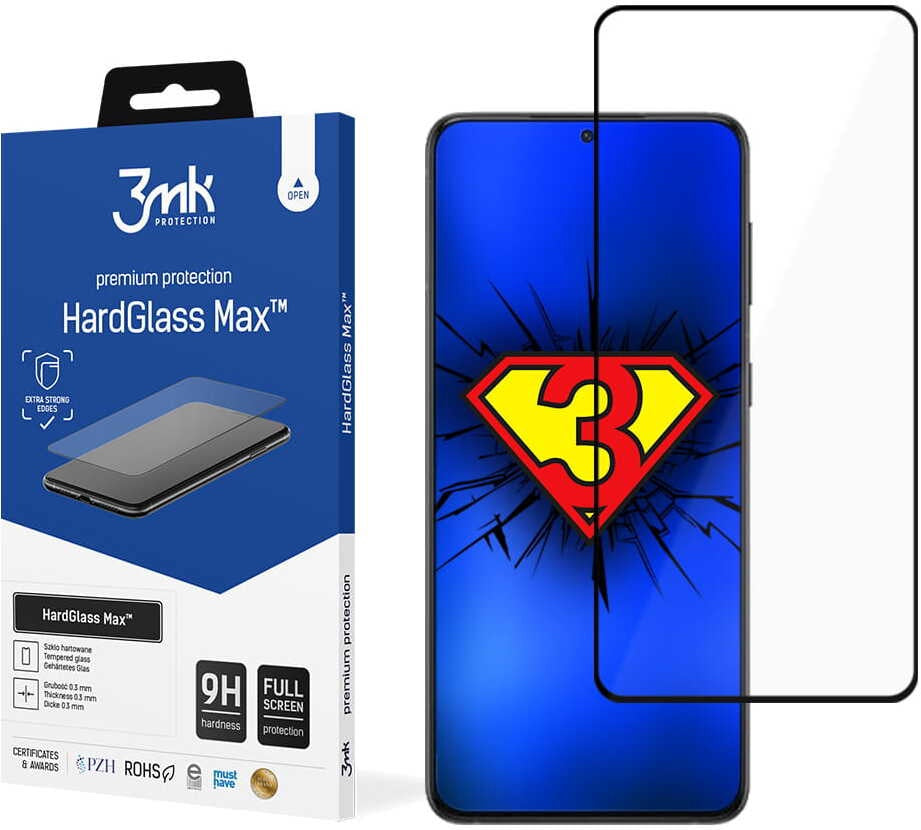 Kaitseklaas 3MK Hard Glass Max Samsung S22 Plus (must)