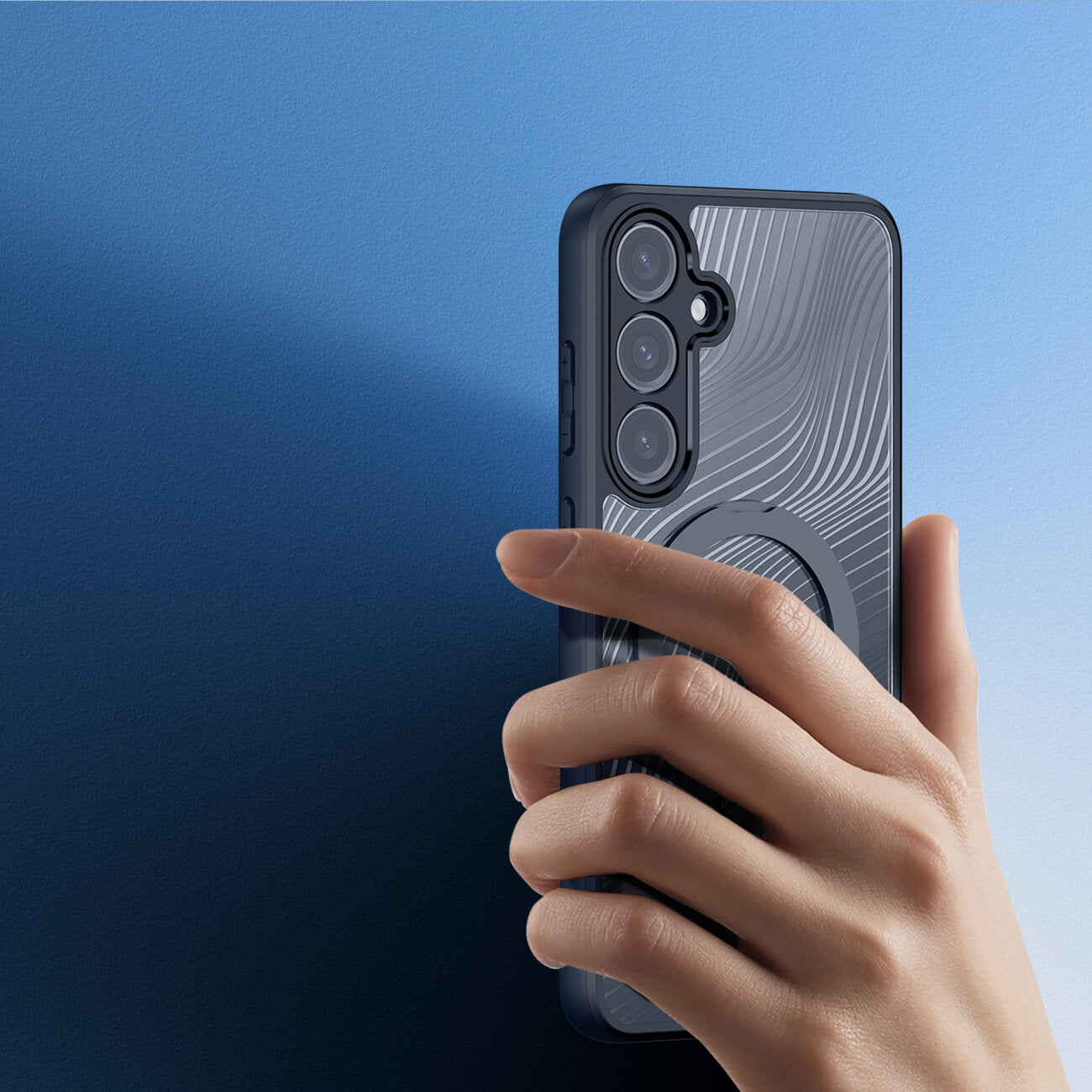 Ümbris Dux Ducis Aimo Magsafe Ring Stand Samsung S24 Plus (läbipaistev/must)