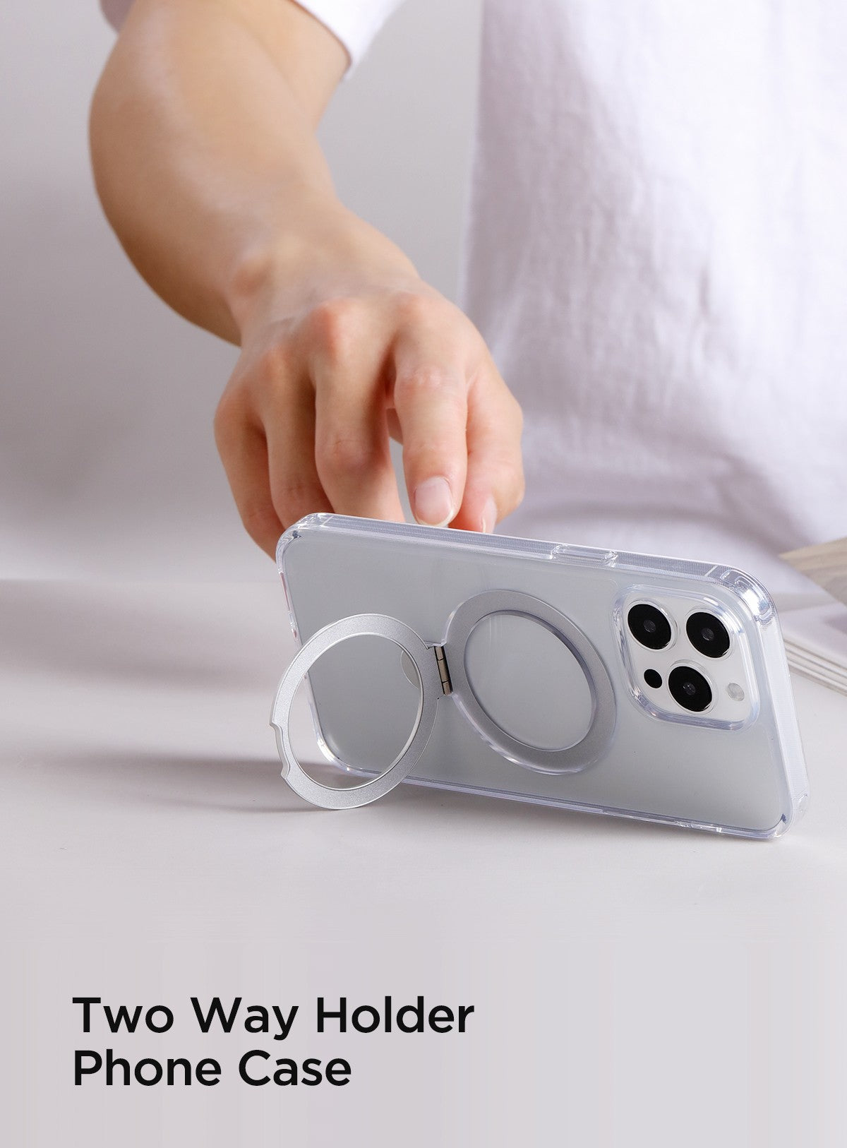 Joyroom JR-BP004 Magnetic Protective Phone Case With Holder Apple iPhone 15 (läbipaistev)