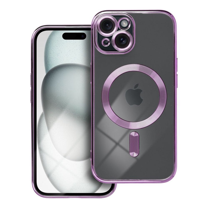 Ümbris MagSafe Electro Mag iPhone 15 Pro (läbipaistev/lilla)