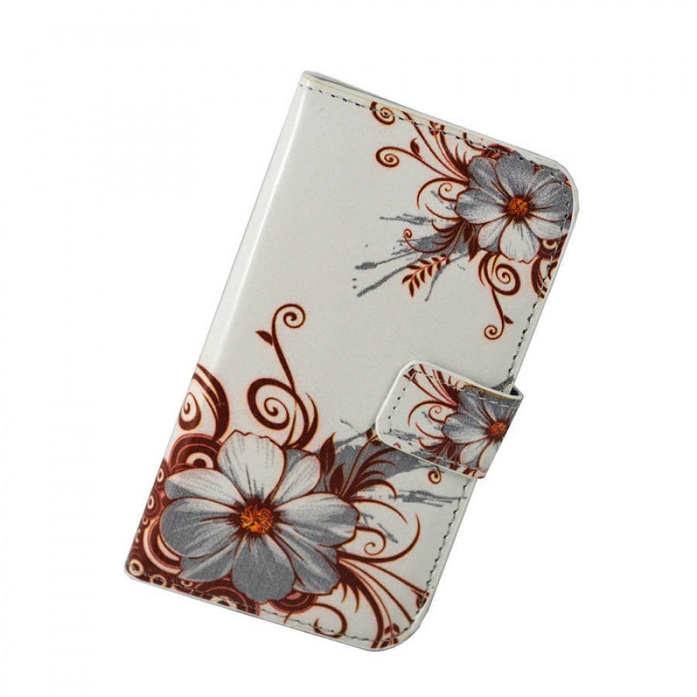Ümbris kaanega Flexy Samsung Galaxy S9 (valge/lilled)