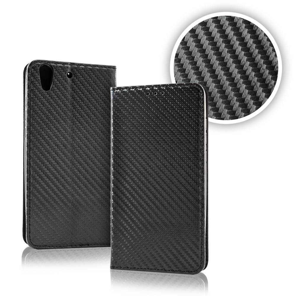 Ümbris kaanega Flexy Carbon Sony Xperia L1 (must)