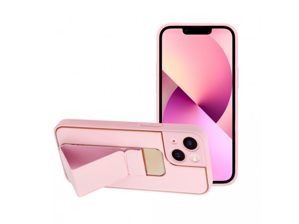 Silikoon Forcell Leather Kickstand Iphone 13 (roosa)