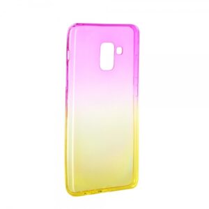 Silikoon Ombre Ultra Slim Samsung Galaxy A8 Plus 2018 (roosa/kollane)