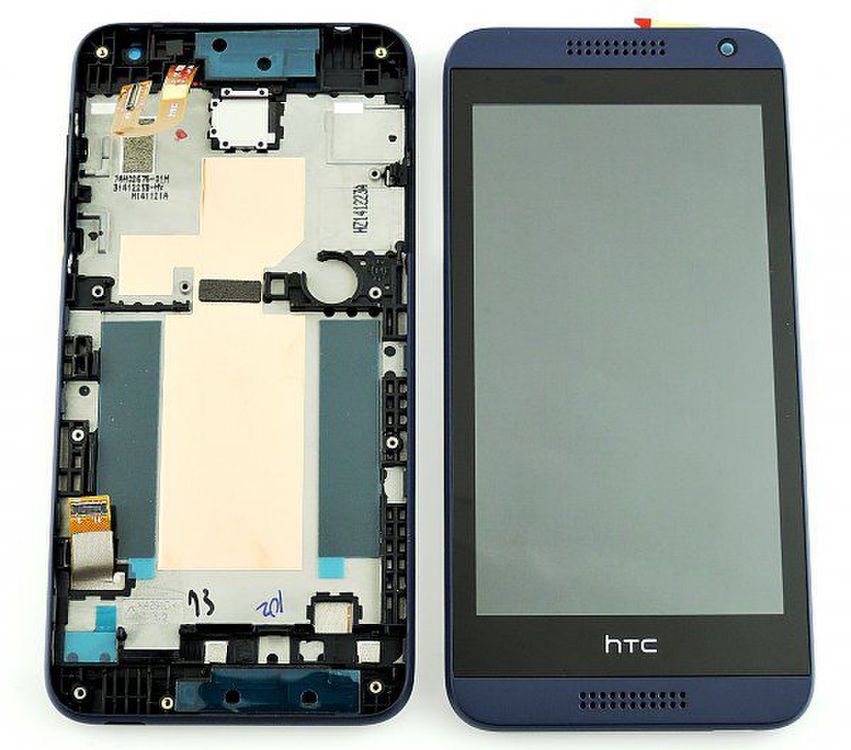 Varuosa HTC Desire 610 ekraan raamiga originaal service pack (sinine)