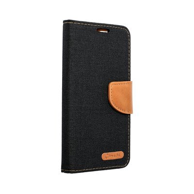 Ümbris kaanega Canvas Book Iphone 13 mini (must/pruun)