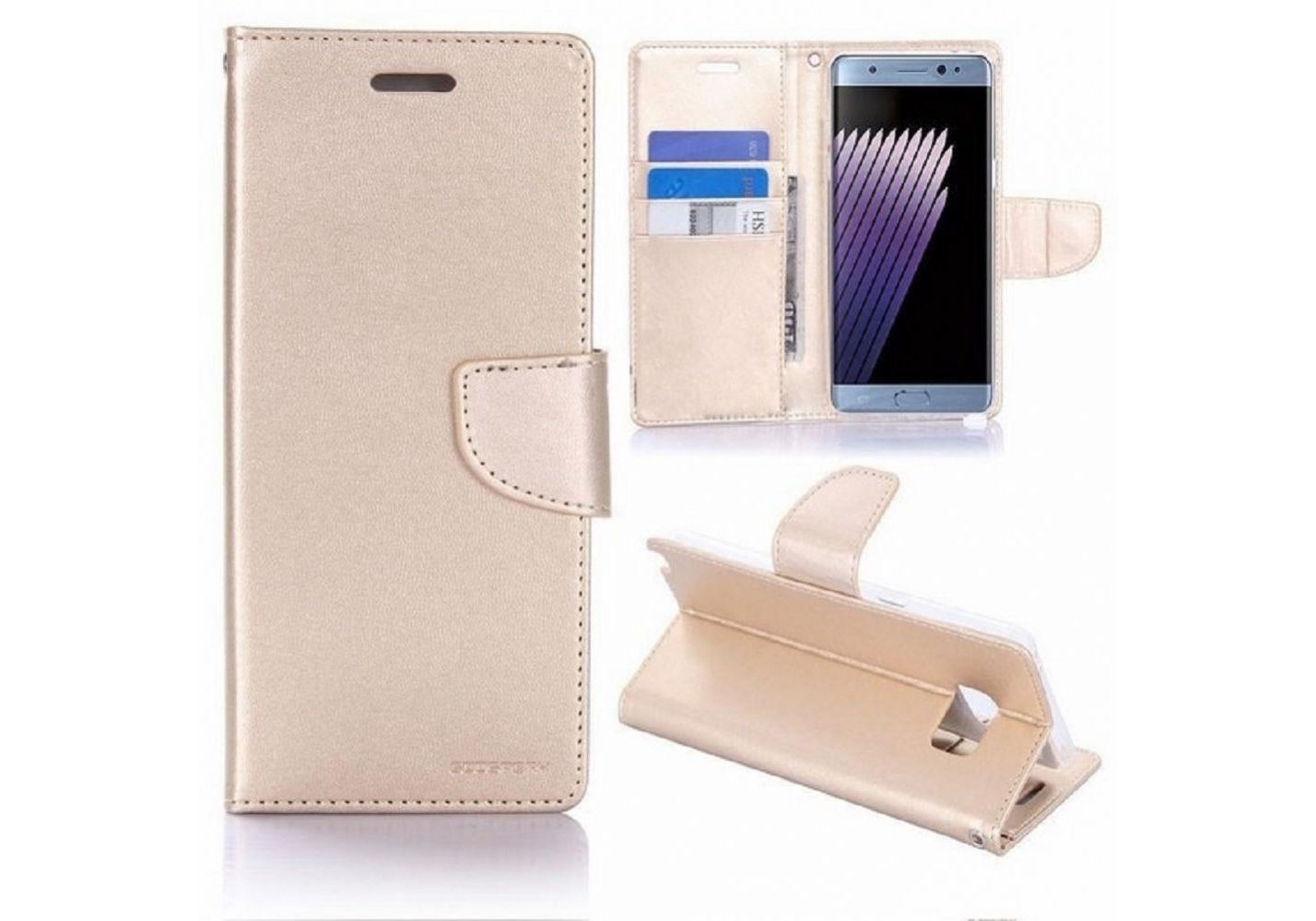 Ümbris kaanega Mercury Bravo Diary Samsung i9600/ Galaxy S5 (kuldne)