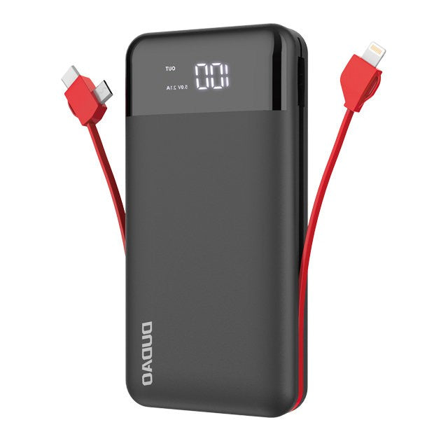 Power Bank Dudao K1Pro T + 3 in 1 juhe 20000 mAh (must)