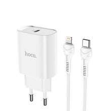 Laadija Hoco N14 USB Quick Charge 3.0 + PD 20W (3.1A) + Type-C-Lightning (valge)