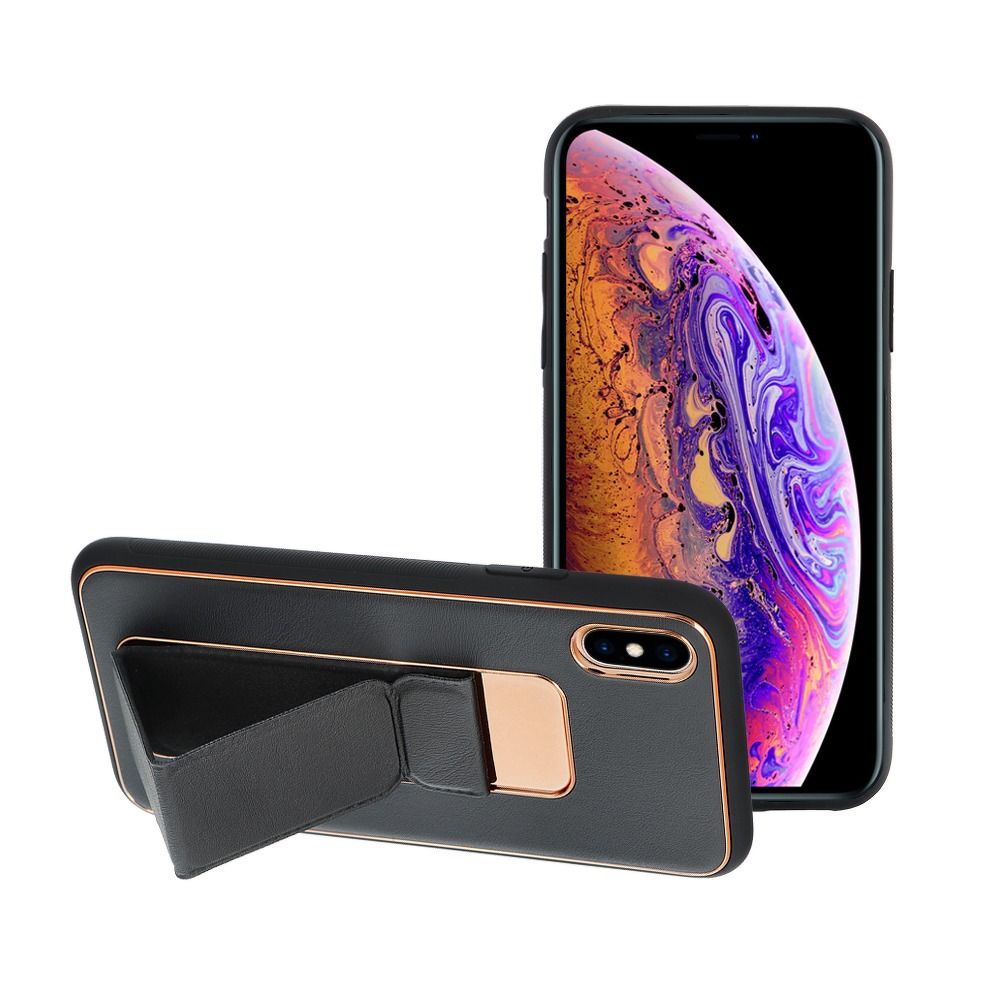 Silikoon Forcell Leather Kickstand Iphone X / Iphone XS (must)