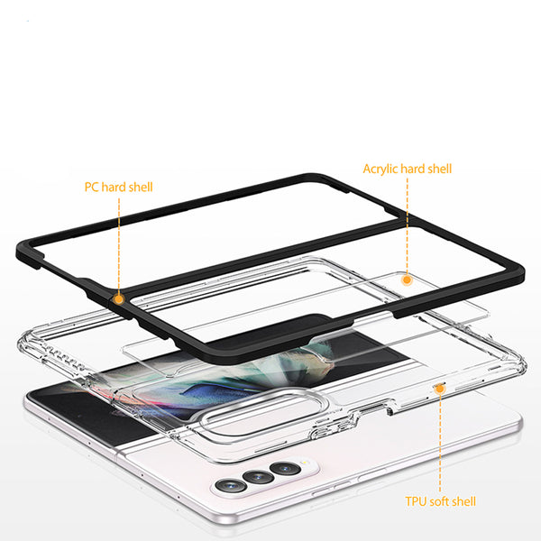 Ümbris Clear 3in1 Samsung Z Fold 4 5G (läbipaistev/musta raamiga)