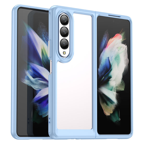 Space Case Samsung F936 Z Fold 3 5G (läbipaistev/helesinine)
