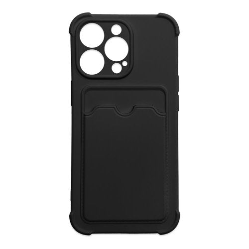 Silikoon Armor ümbris iPhone 13 Pro Max kaarditaskuga (must)