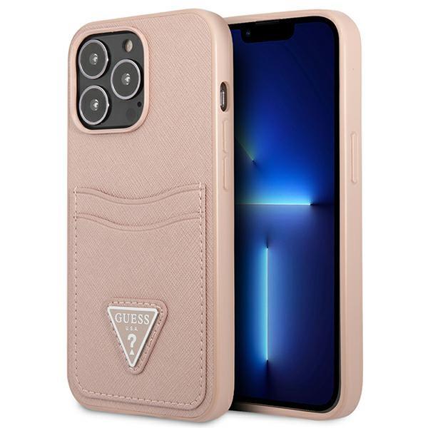 Guess Ümbris kaarditaskuga GUHCP13LPSATPP Iphone 13 Pro (roosa)