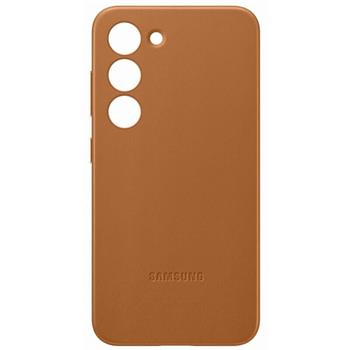 Silikoon Samsung Leather Cover for Galaxy S23 (pruun)