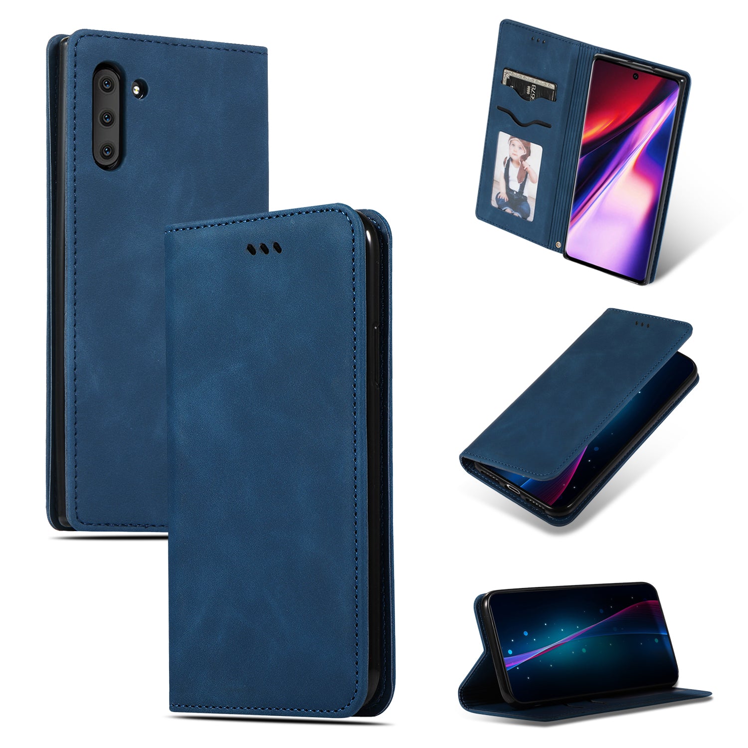 Ümbris kaanega Business Style Samsung A70 (tumesinine)