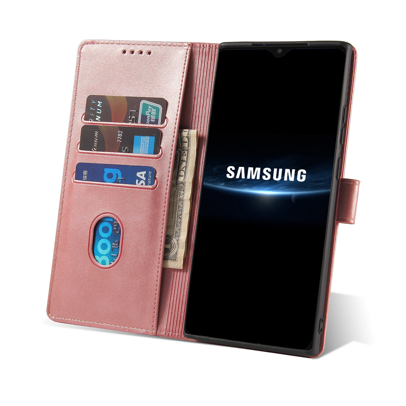 Ümbris kaanega Elegant Bookcase Samsung Galaxy A22 4g (roosa)