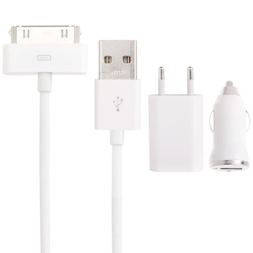 Laadija Apple 4G 30-Pin (TC+TA+USB) 3in1 (Iphone 3/4 / Ipad 2/3)