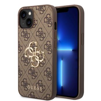 Guess Ümbris GUHCP15L4GMGBR PU 4G Metal iPhone 15 Pro (pruun)