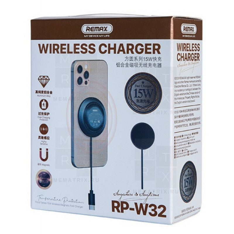 Juhtmevaba laadija Remax RP-W32 MagSafe'iga 15W (must)