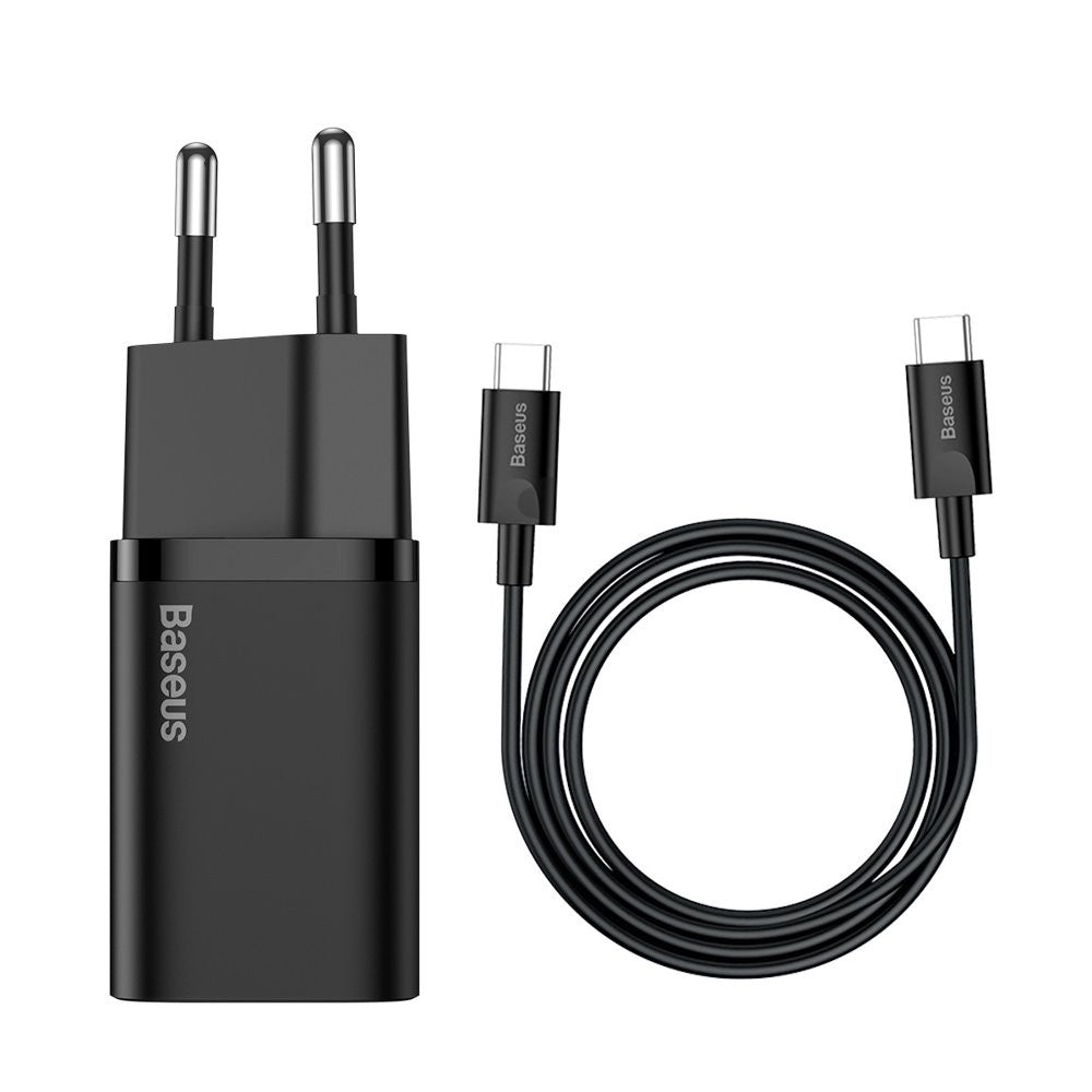 Laadija Baseus USB-C Super Si 25W Type-C juhtmega 1M TZCCSUP-L01 (must)