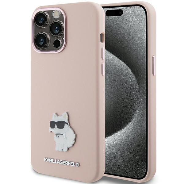 Guess Ümbris Choupette Metal Pin case iPhone 15 Pro (roosa)