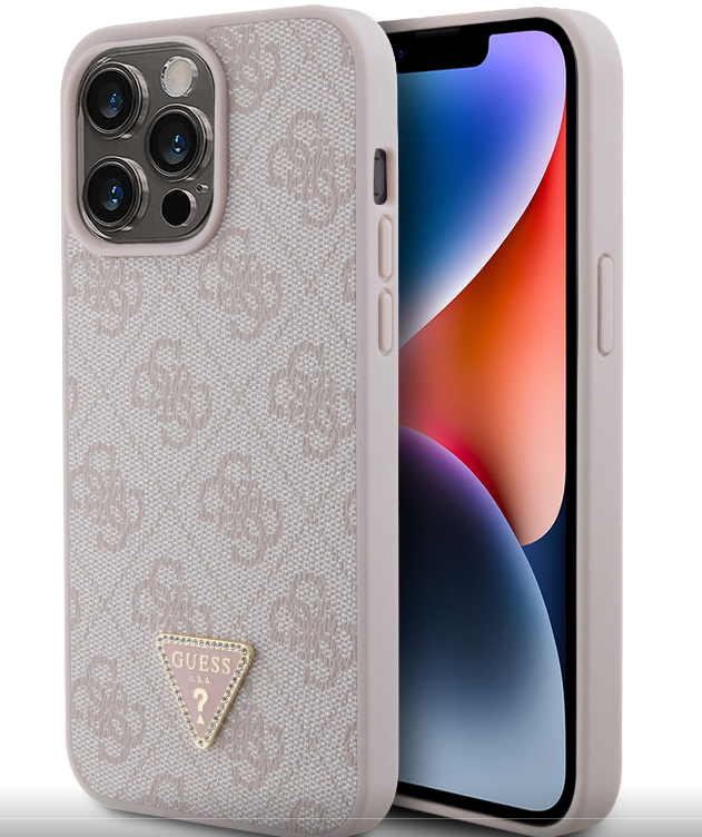Guess Ümbris GUHCP15XP4TDPP Triangle Metal Logo iPhone 15 Pro Max (roosa)