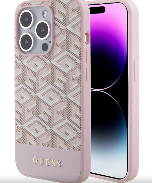 Guess Ümbris PU G Cube GUHMP15SHGCFSEP MagSafe iPhone 15 Pro (roosa)