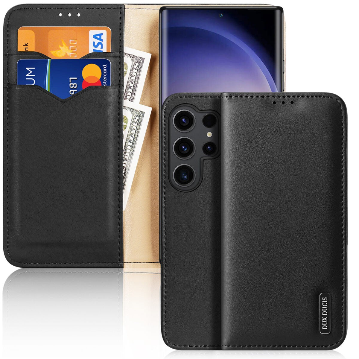 Ümbris kaanega Dux Ducis Hivo Genuine Leather Samsung S926 S24 Plus (pruun)