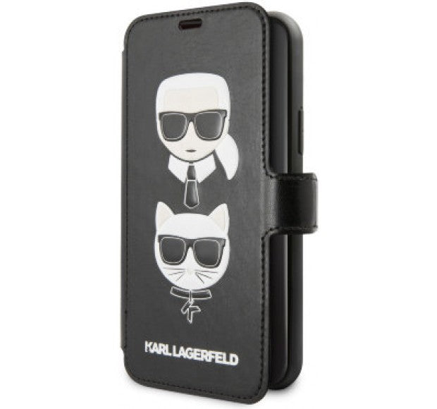 Ümbris kaanega Karl Lagerfeld KLFLBKSN58FKICKC iPhone 11 Pro (must)