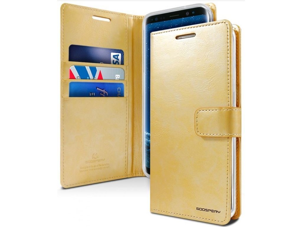 Ümbris kaanega Mercury Blue Moon Diary Samsung A750/ Galaxy A7 2018 (kuldne)