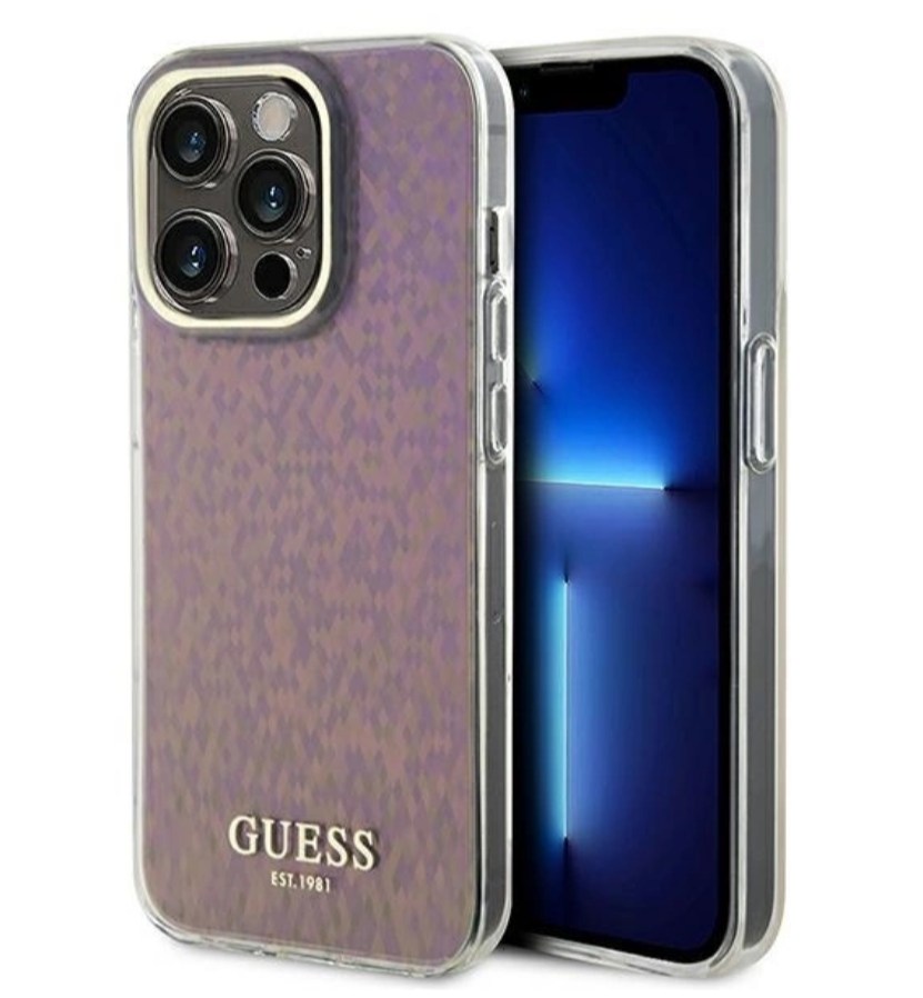 Guess Ümbris IML Faceted Mirror Disco Iridescent iPhone 15 Pro Max (roosa)