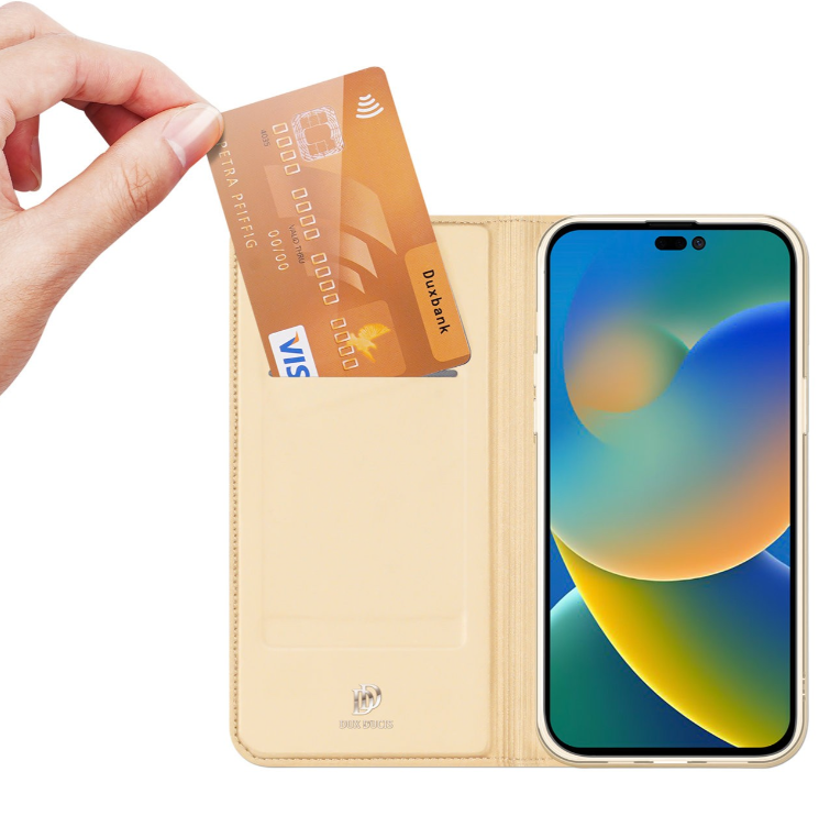 Ümbris kaanega Dux Ducis Skin Pro Samsung A14 4G / A14 5G (kuldne)