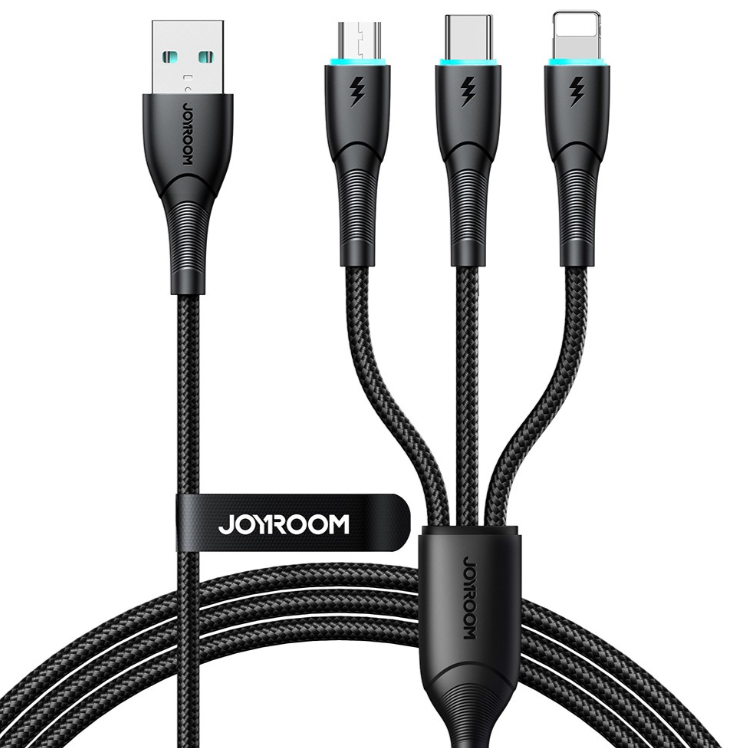 Juhe Joyroom SA33-1T3 USB to Lightning+USB-C+MicroUSB 3.5A (1.2m / must)