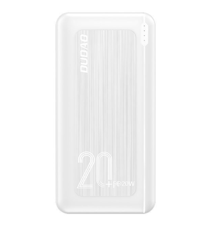 Power Bank Dudao K12PQ+ PD 20W QC 3.0 2xUSB-A / Type-C 20000mAh (valge)