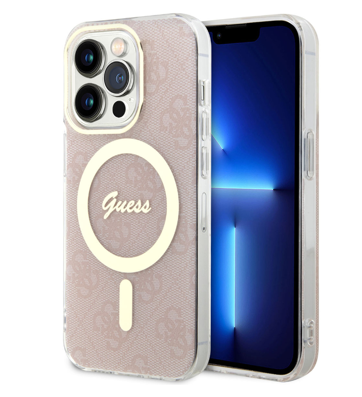 Guess Ümbris Magsafe GUHMP15LH4STP iPhone 15 Pro (roosa)