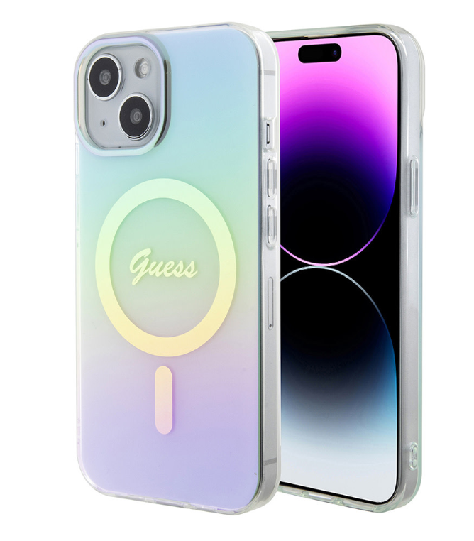 Guess Ümbris GUHMP15XHITSQ IML Iridescent Script MagSafe iPhone 15 Pro Max (türkiissinine)